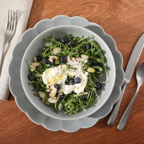 Malibu Shore 16 Piece Scallop Stoneware Reactive Glaze (Blue (Malibu Shore) / Service for 4 (16pcs))