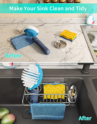 Sink Caddy Sponge Holder (Silver (2-pack))