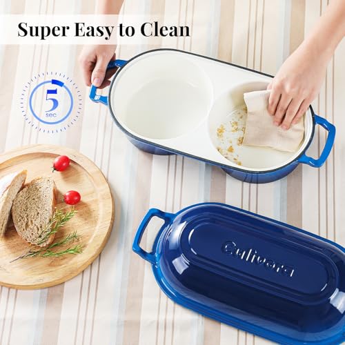 Cast Iron Bread Pan with Lid (Blue)