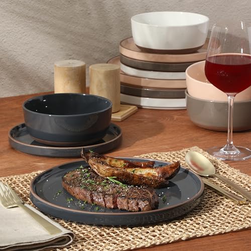 Northrock Stoneware Dinnerware Set (Assorted Colors (Northrock) / Service for 4 (12pcs))