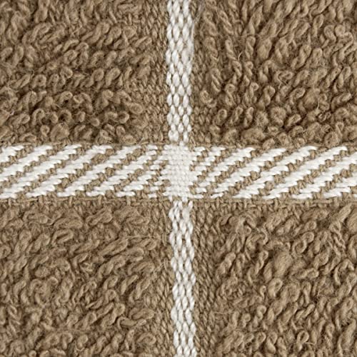 Terry Check Dish Cloth Set (Mocha Brown / 6-Pack - Dish Cloths)
