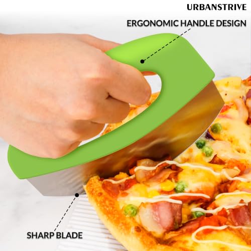 Pizza Cutter with Blade Cover Stainless Steel Upgrade Sharper Blade Green 2 (Green)