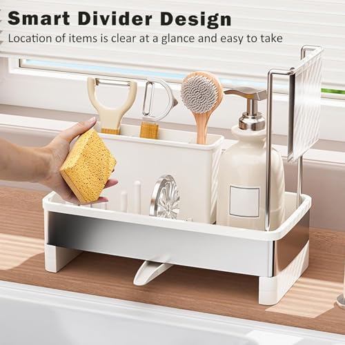 Sponge Holder for Kitchen Sink (White)