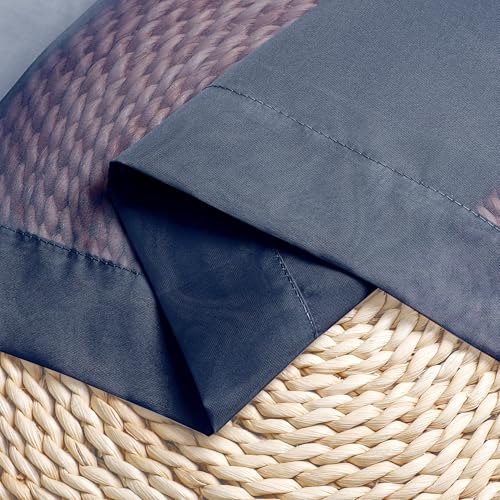 Navy Blue Sheer Valances for Windows (Navy Blue / 42"W x 16"L (Pack of 2))