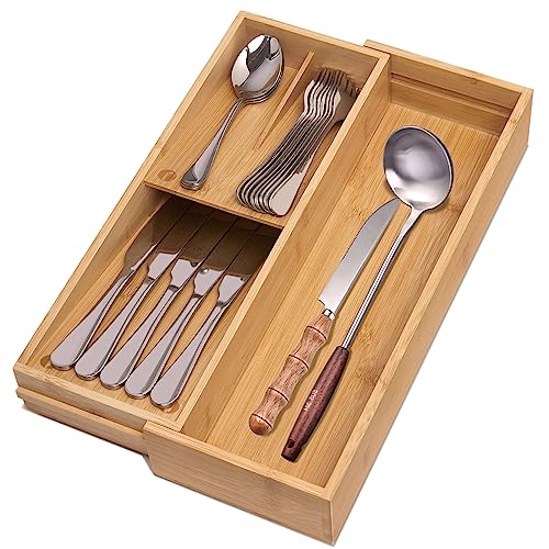 Bamboo Kitchen Drawer Organizer (L)