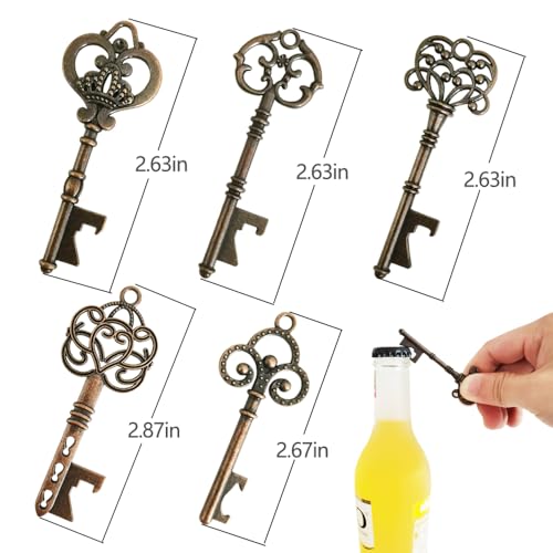 50pcs Skeleton Key Bottle Opener (Red Copper)