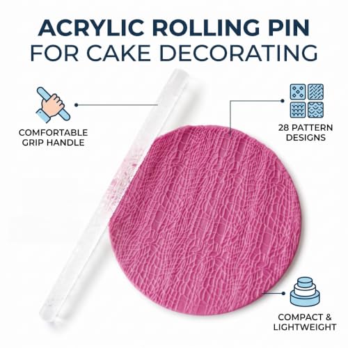 Pattern Acrylic Rolling Pin (52005 crocodile pattern)