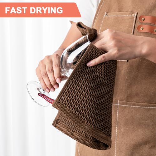 Kitchen Towels 6 (Dark Brown / 12 x 12 - 6 Pack)