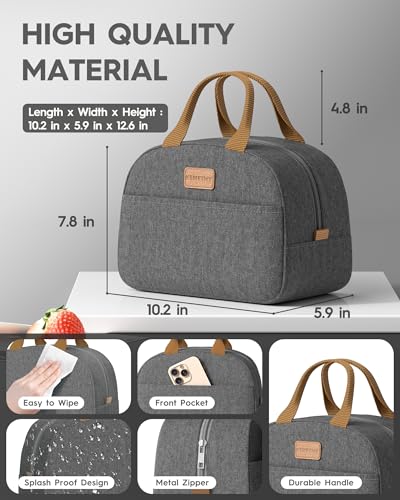 Adults Bento Lunch Box Set with Thermo Bag (Misty Grey)