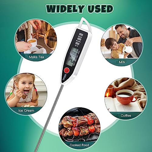 6 Set Digital Food Thermometer Long Probe Instant (Black,White,Red)