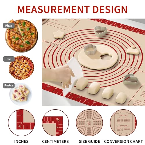 Non Stick Silicone Pastry Mat (Coffee / 26"L x 16"W)