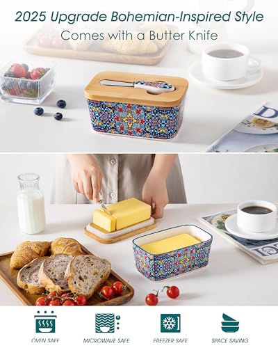 6.5" Butter Dish with Lid (Twilight Bloom)