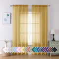 Gold Sheer Curtain 84 Inches Long 2 Panels Set (40"W x 84"L (Pack of 2) / Gold)