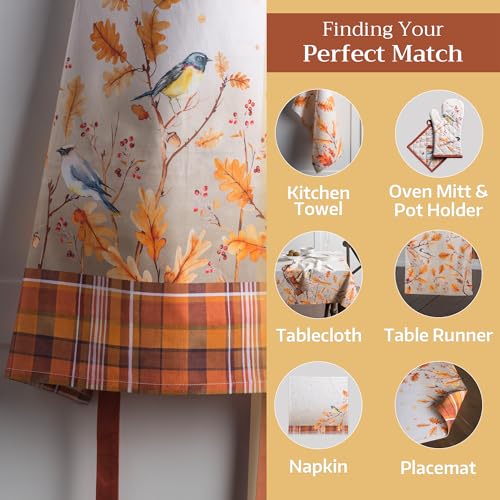 Aprons for women with Pocket 100% Cotton Pack of 1 (168 - Oak Leaves)