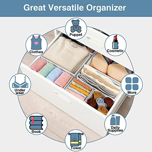 Drawer Organizer Clothes (White / 8 Pack)