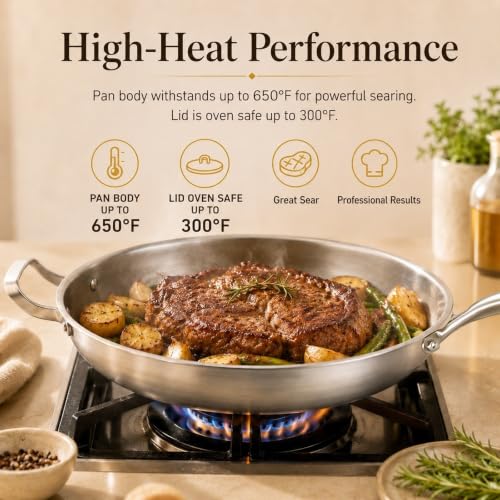 Tri Ply Stainless Steel Pan (14")