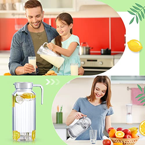 2 Pcs 68 oz Acrylic Pitcher with Lid Clear Water Jug for Fridge (68 Ounces)