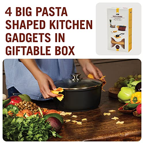 Pasta Grande Fun Pasta Shaped Silicone Kitchen Tools in a Gift Box (Pasta Grande)
