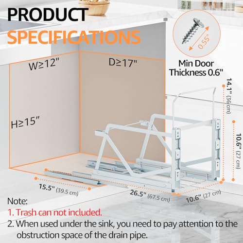 Pull Out Trash Can Under Cabinet Kit (B-Single)