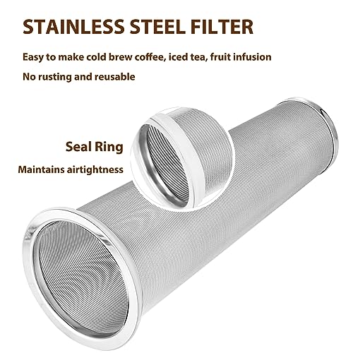 Cold Brew Coffee Filter with Pour Spout Lid for 32 OZ Wide Mouth Mason Jar (32oz mason jar filter with lid)