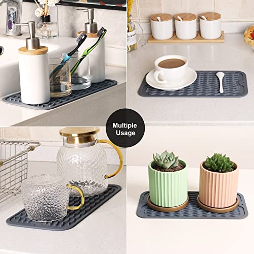 Silicone Sink Caddy & Sponge Holder (Dark Gray / 12" x 6")