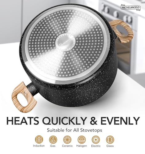 6 Quart Stock Pot with Lid (Black / 6 Quarts)