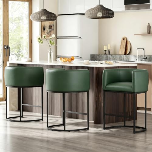 26" H Counter Height Bar Stools Set of 4 (Green / Set of 4)