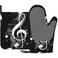 Black Notes Oven Mitts and Pot Holders Sets Non (Black Notes)