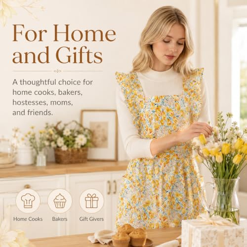 Cute Apron Cooking Baking (Yellow)