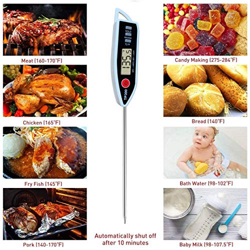 Digital Meat Food Thermometer for Candy Candle Milk BBQCooking Kitchen BBQ (23.1 x 2.5 x 1.5 cm)