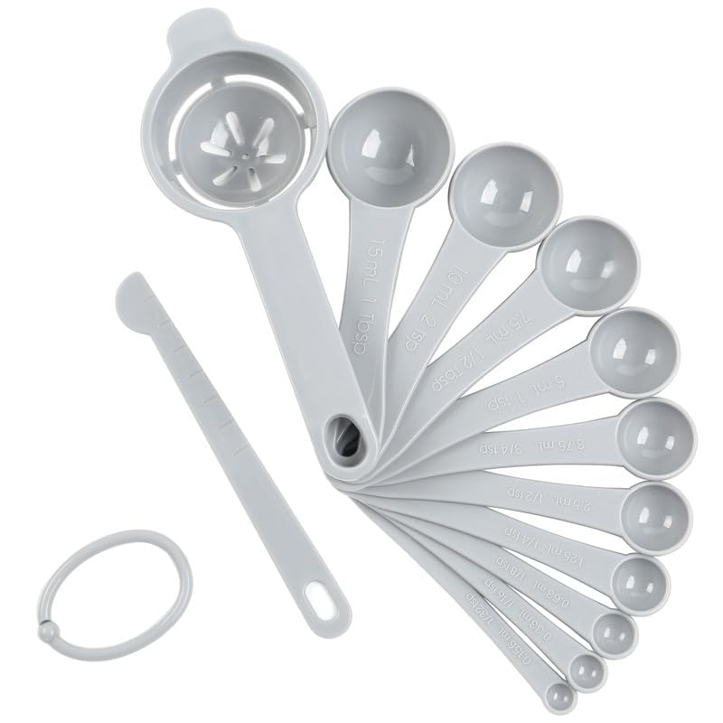 Measuring Spoons Set with Egg Separator 12 (Gray)