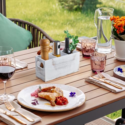 Wooden Silverware Caddy (Retro White)