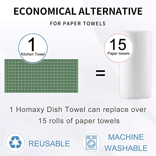 100% Cotton Terry Kitchen Towels (Grass Green / 13 X 28 - 4 Pack)