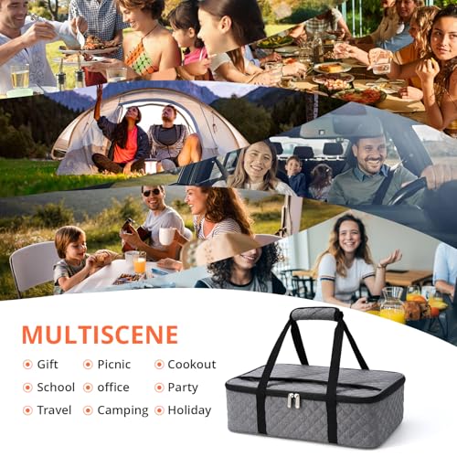 Insulated Casserole Carrier Fits 9"x13" Dish (Gray)