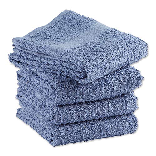 Basic Terry Collection Waffle Dishtowel Set (Solid Stonewash Blue / 15x26")