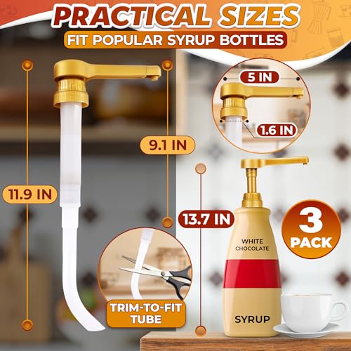 3 Pcs Sauce Pumps (Gold 3-pack)