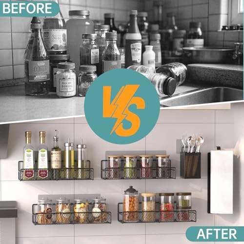 Spice Rack Wall Mounted 6 Pack