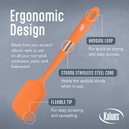 Silicone Spatula Set (4 Pcs + Tongs Orange)