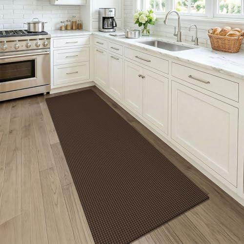 Woven 2x7 Washable Kitchen Runner Rug (Brown/Dark Brown / 2' x 7' (Runner))