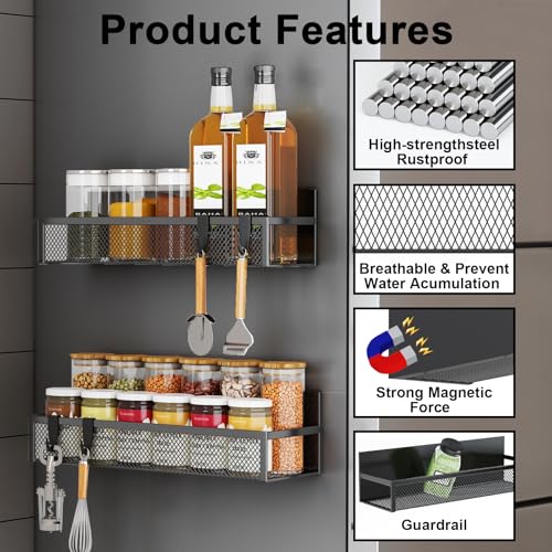 Magnetic Spice Rack for Refrigerator (6 Pack)