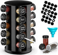 Rotating Spice Rack Organizer for Cabinet (Black)