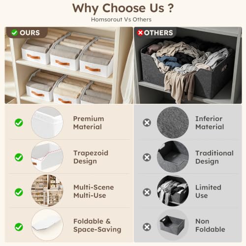 Fabric Storage Bins for Organizing (White / 8 Pack)