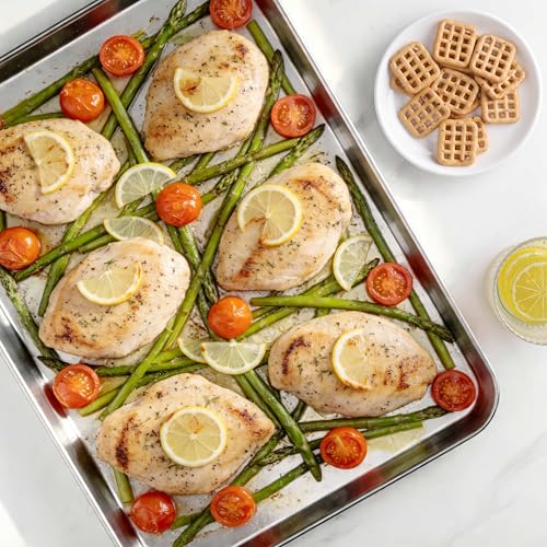 Stainless Steel Cookie Sheet Pans (17.5x13x1 Inch)