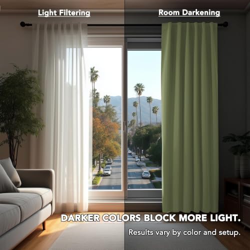 Blackout Curtains for Bedroom (Sage / 70"W x 95"L (Pack of 2))
