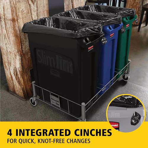 Slim Jim Plastic Rectangular Trash (23 Gal / Black)