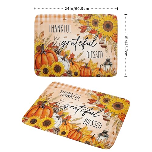 Autumn Pumpkins Dish Drying Mat for Kitchen Countertop (24" x 18")
