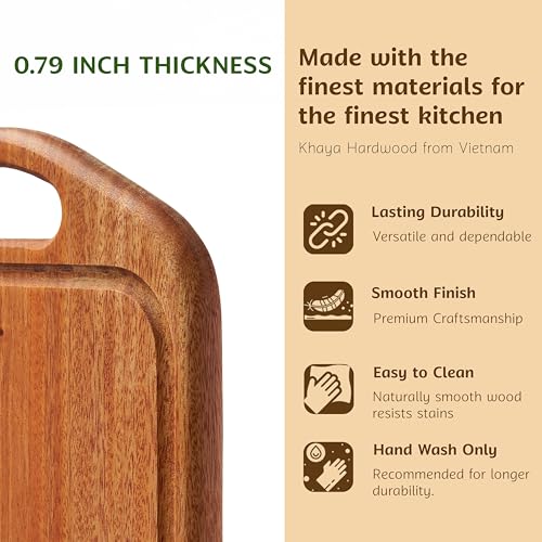 Khaya Wood Cutting Board (13.4"L x 8.3"W)
