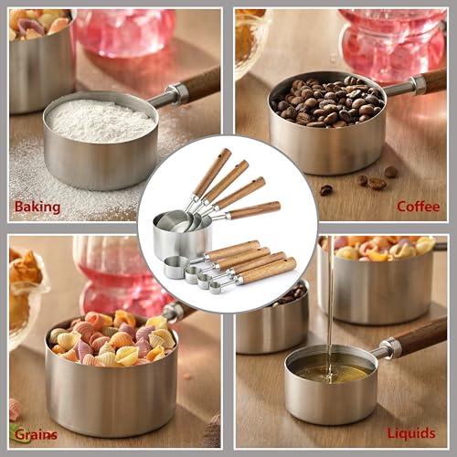 Stainless Steel Metal Measuring Cups and Spoons Set
