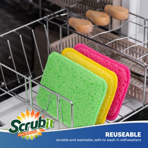 Scrub and Wipe Cleaning Sponges [10 Pack] (Blue)