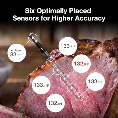 WiFi Wireless Meat Thermometer (Red-2 Probes)
